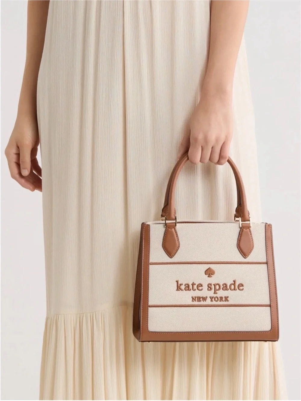NEW✨NEW✨Kate Spade Ellie Small Tote Warm Gingerbread Canvas Satchel
